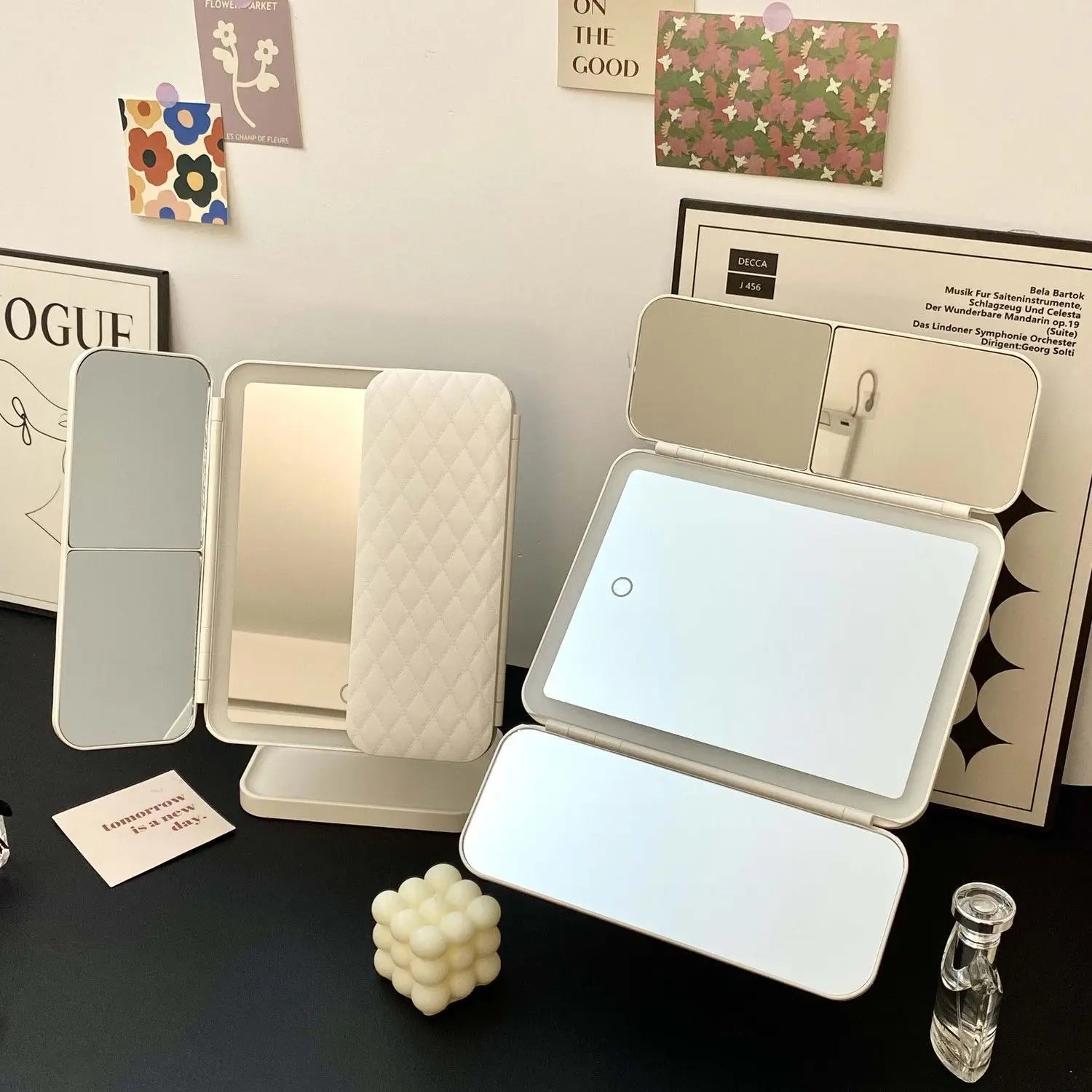 Trifold Makeup LED Mirror