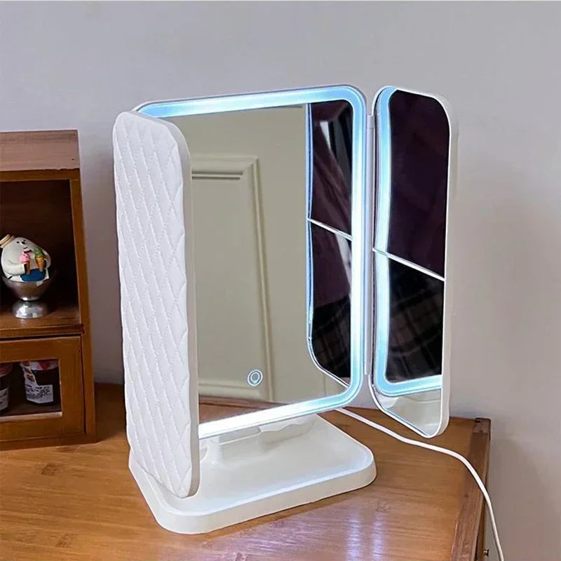 Trifold Makeup LED Mirror